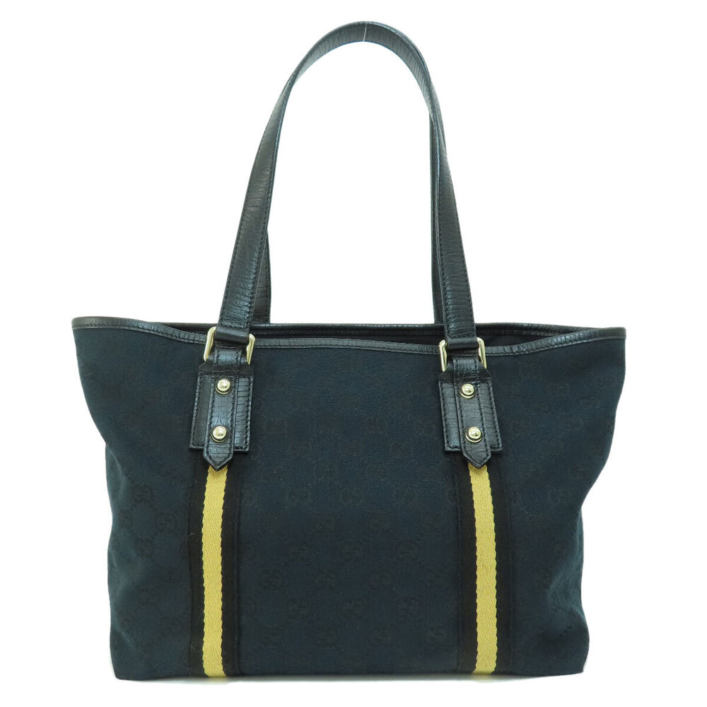 Gucci black Tote Bag Canvas GG Line Sherry